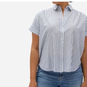 Everlane Square Air Shirt - Blue/White Stripe